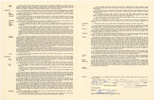 1959 Hank Aaron Signed Original Uniform Players Contract (JSA)